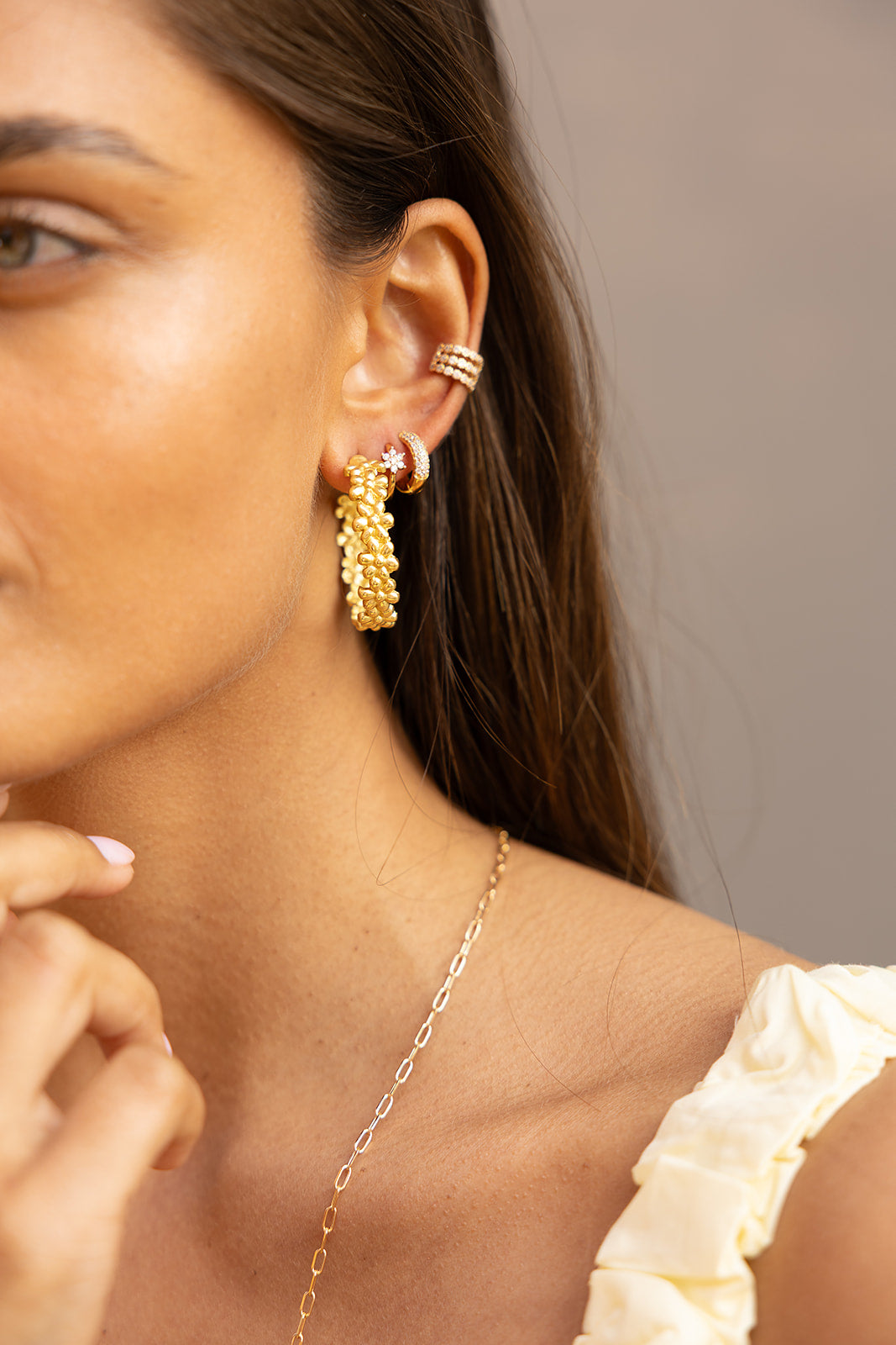 Daisy Sparkle Mini Hoops Single Piece