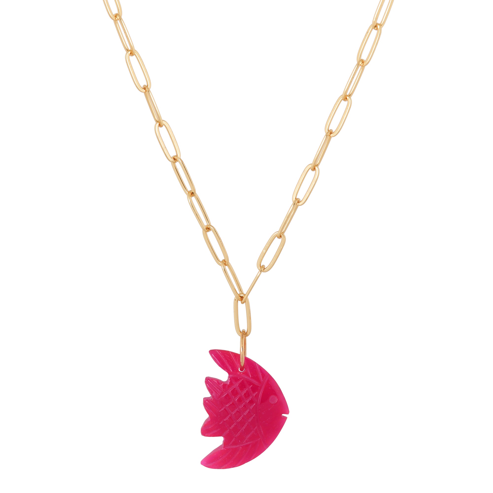 Solea Poisson Fuchsia Jade Necklace