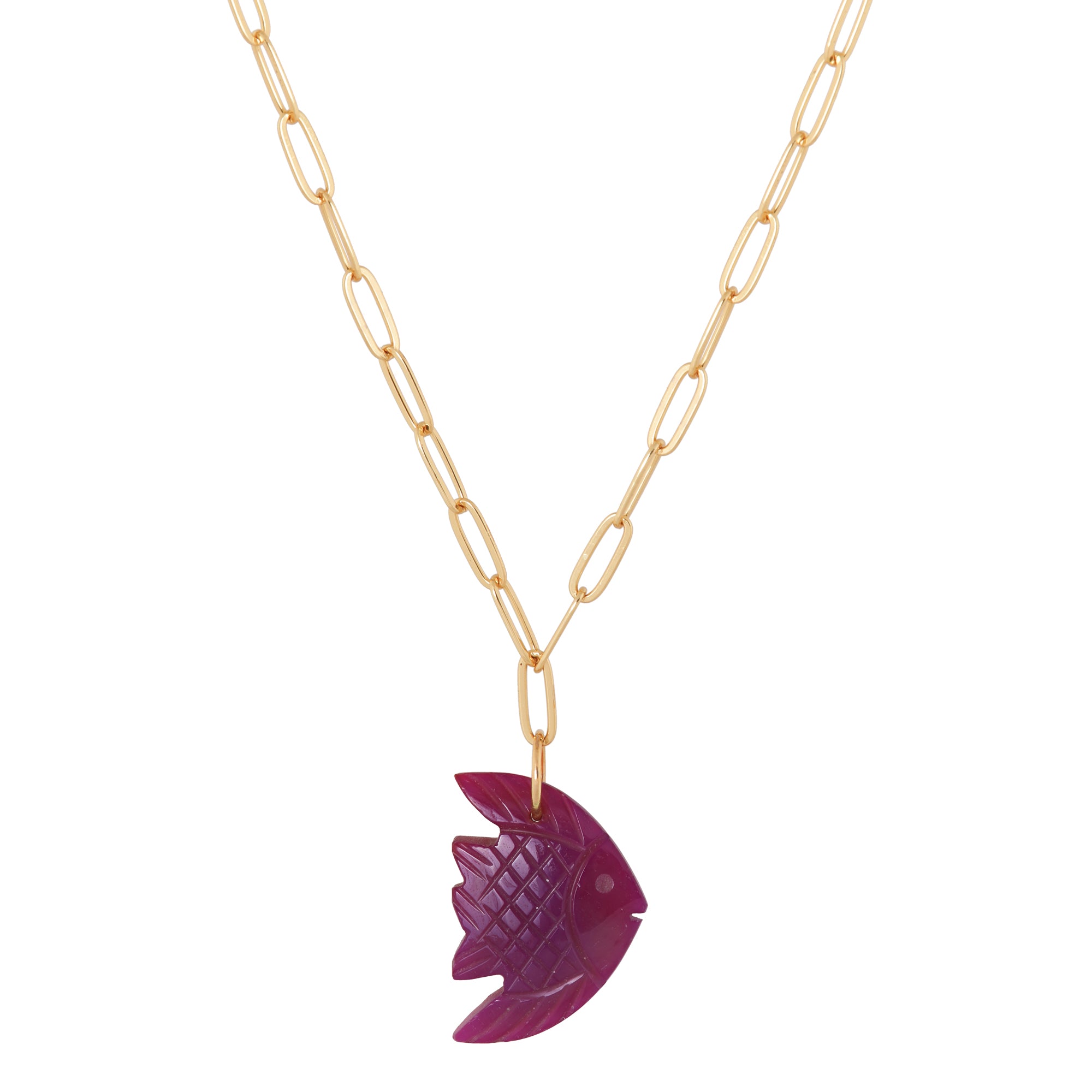 Solea Poisson Fuchsia Jade Necklace