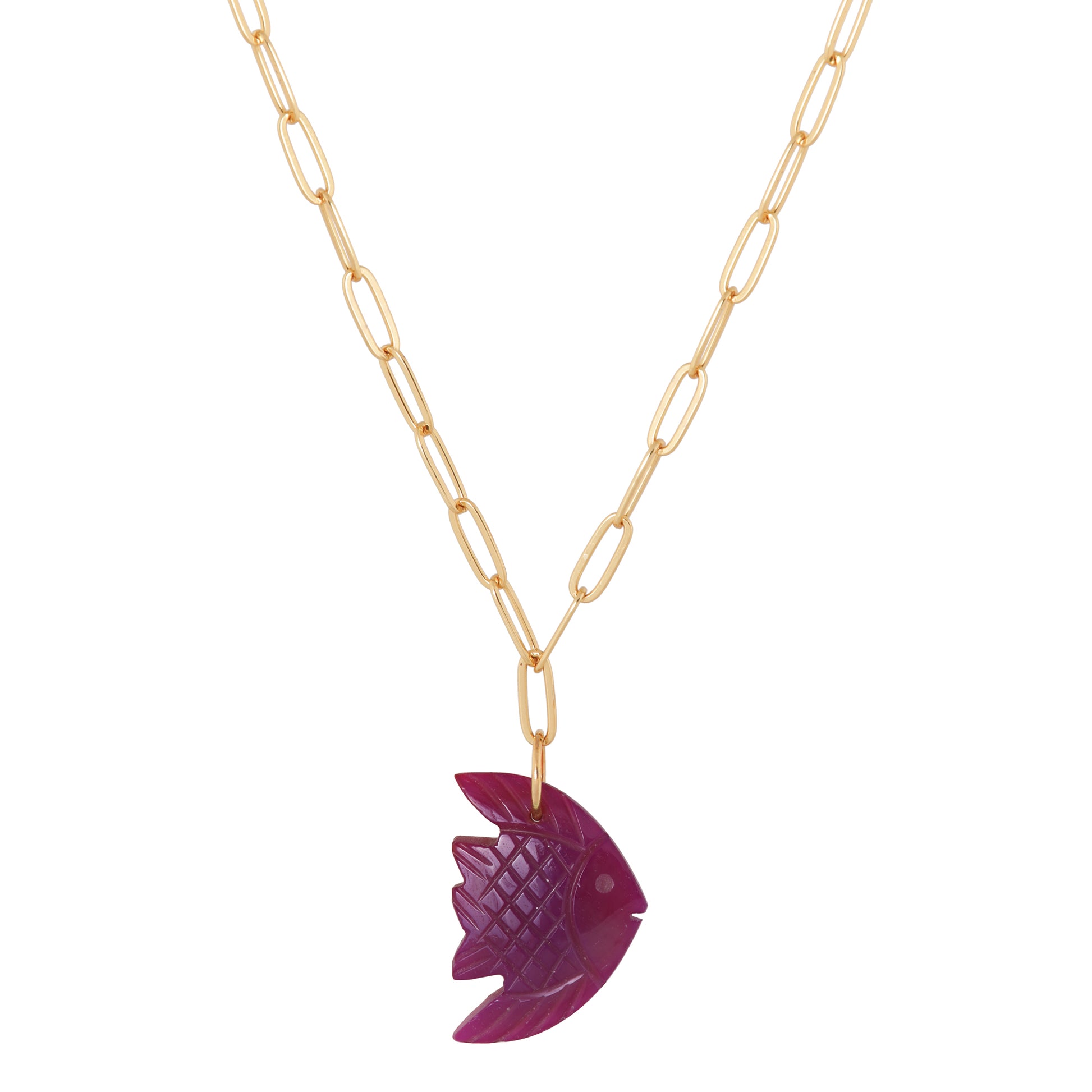 Solea Poisson Fuchsia Jade Necklace