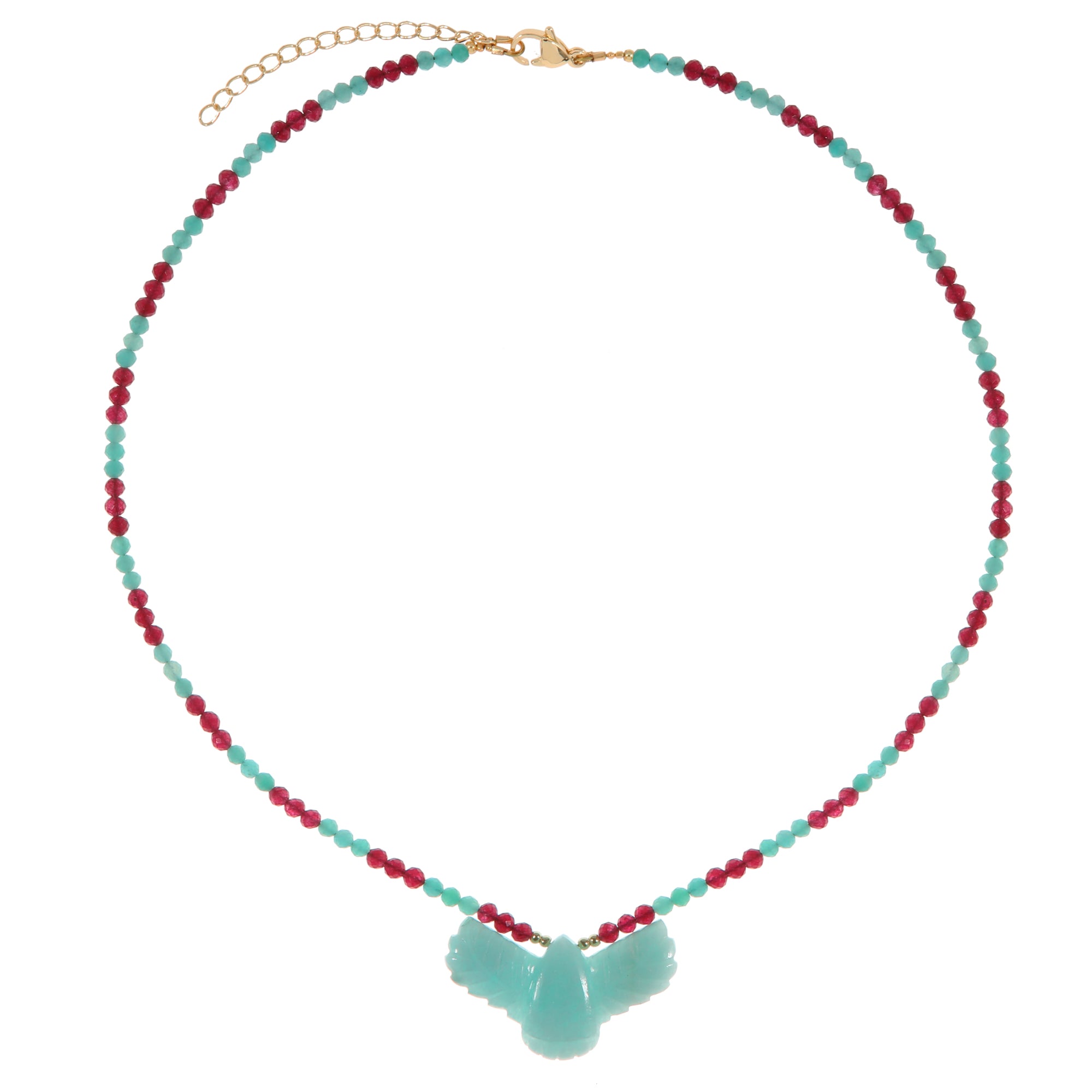 Libre Amazonite Fuchsia Jade Necklace