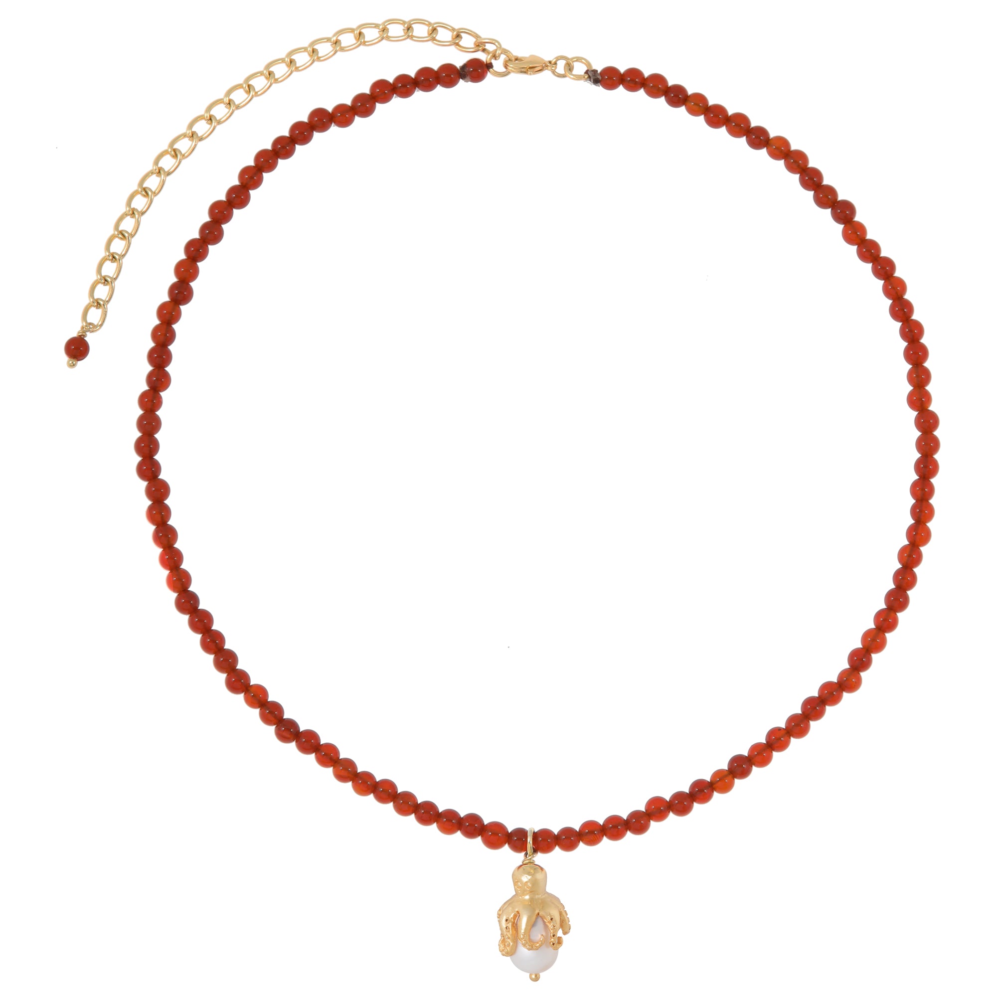 Octavia Carnelian Pearl Necklace