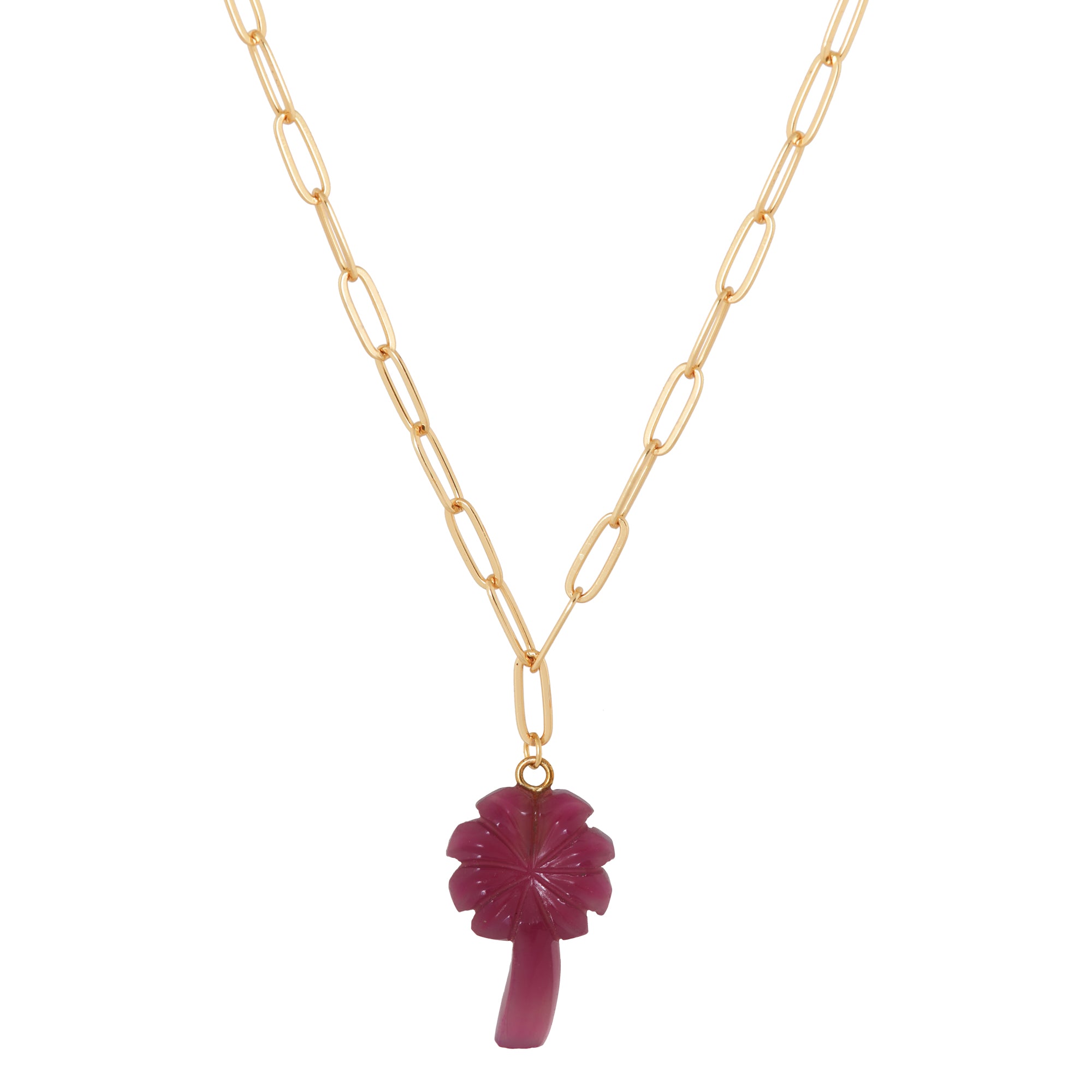 Palm Breeze Fuchsia Jade Necklace