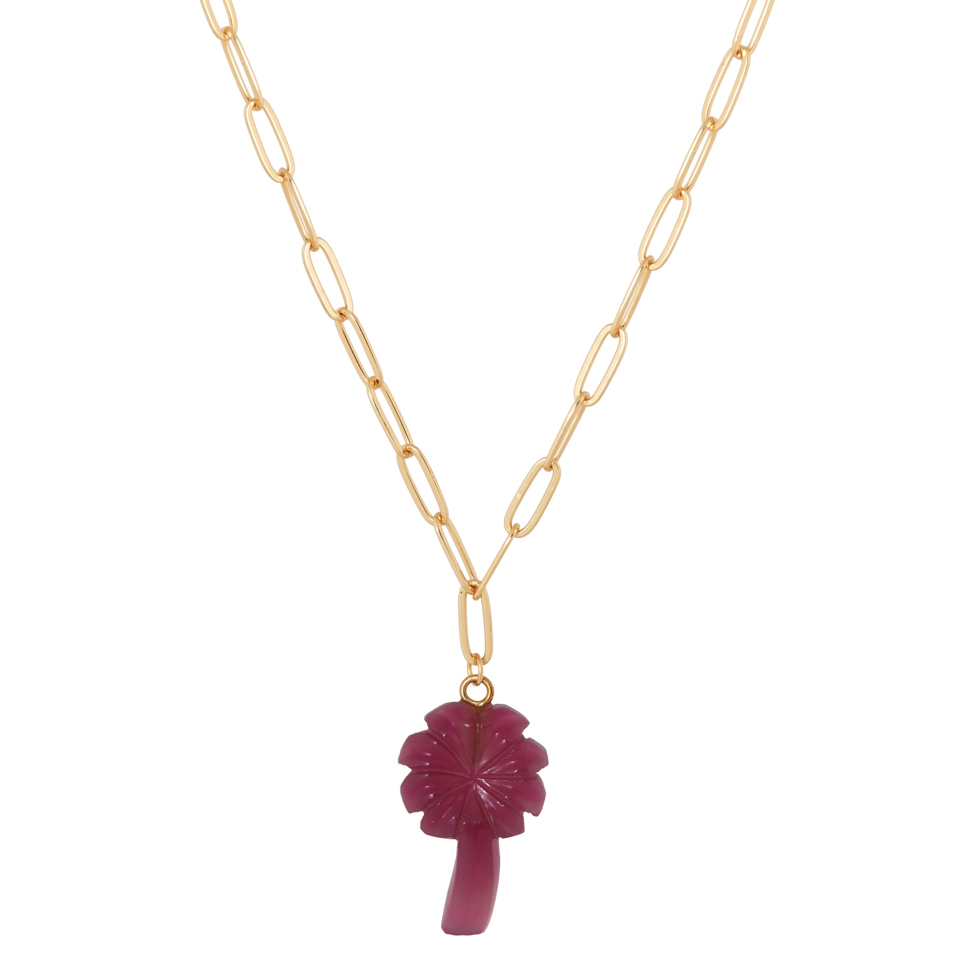 Palm Breeze Fuchsia Jade Necklace