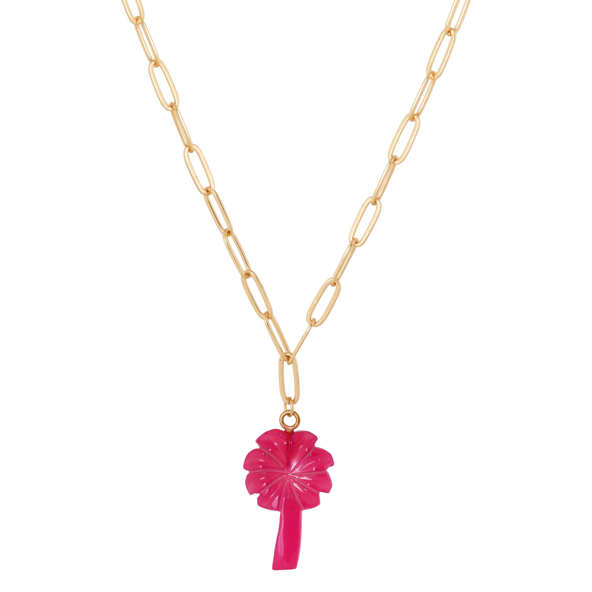 Palm Breeze Fuchsia Jade Necklace